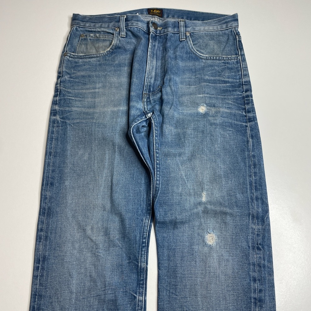 Lee 101 Rider Japanese Dry Selvedge Light Blue Denim Jeans 32X32 Made in Italy - Picture 3 of 15